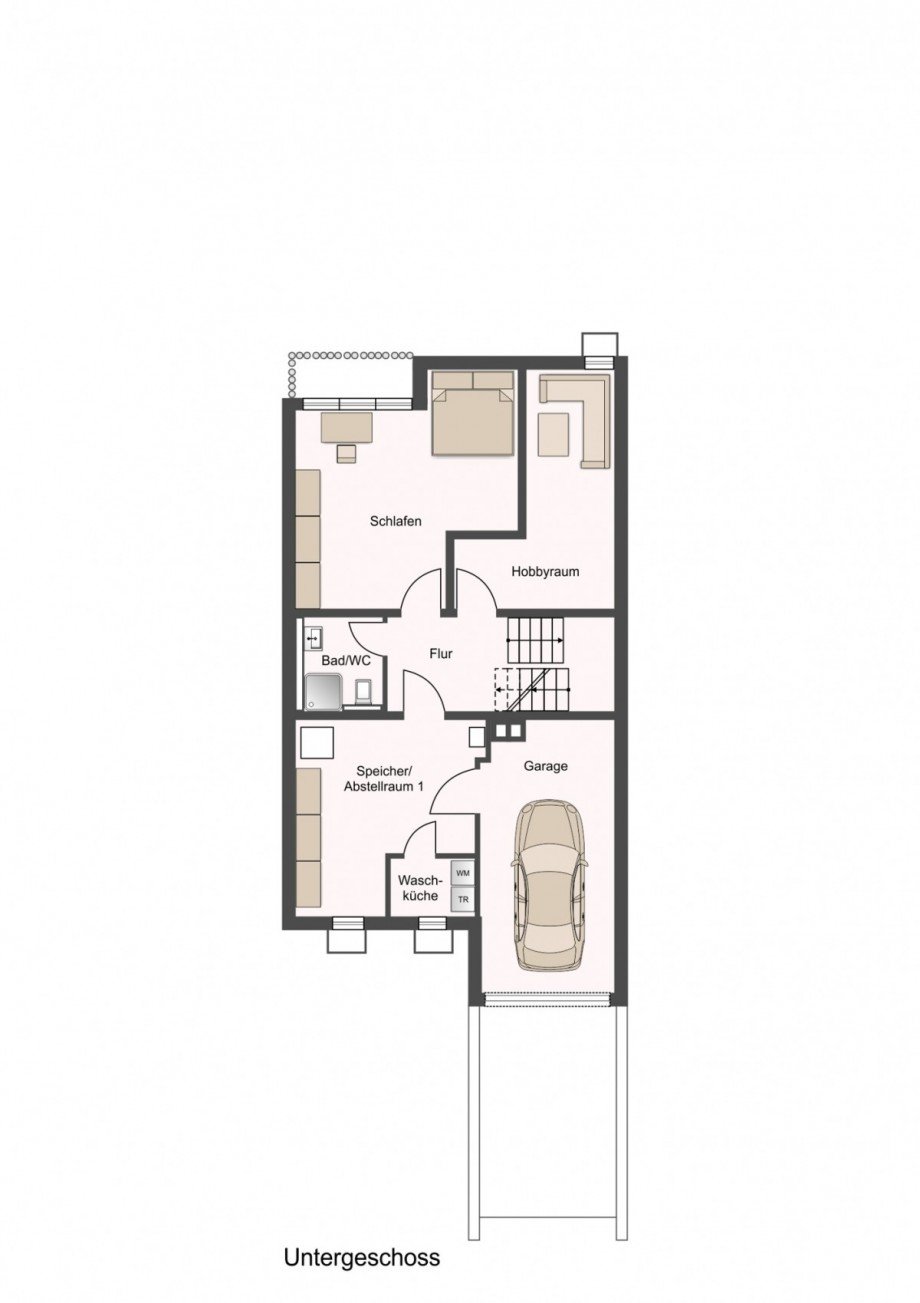 Grundriss UG Reihenmittelhaus Korb