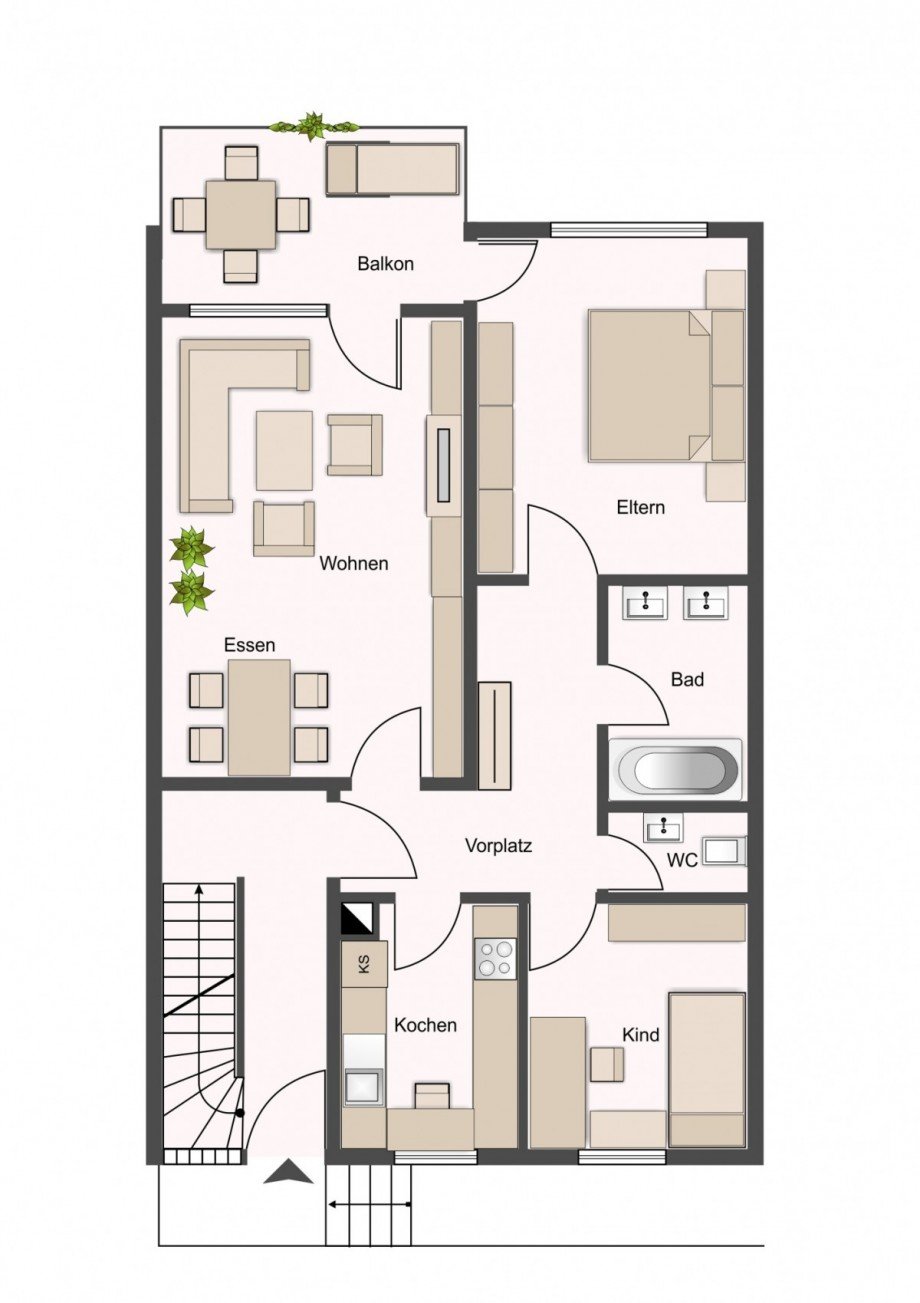 EG Zweifamilienhaus Neckarrems