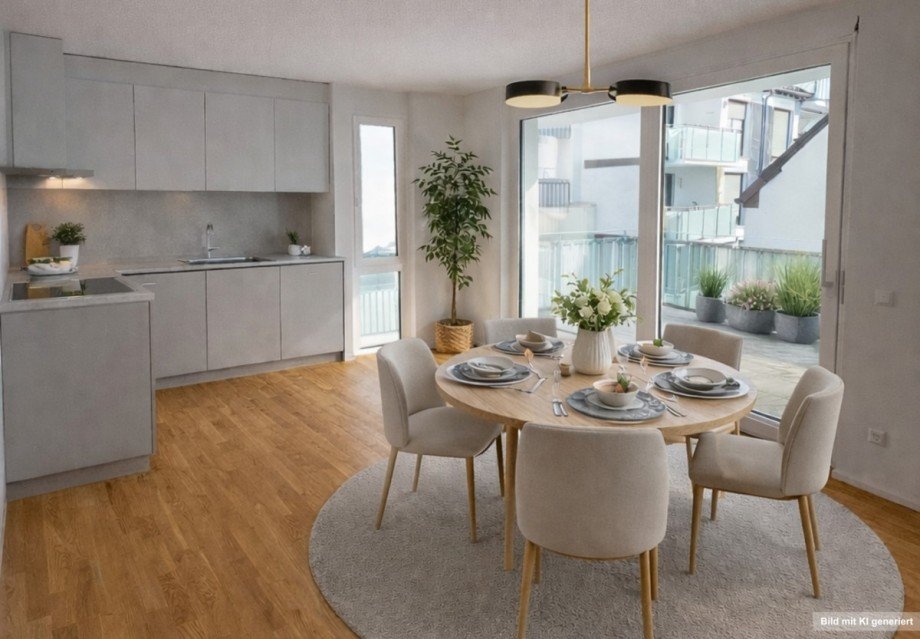 KI-Visualisierung Kochen-Essen Etagenwohnung Winnenden