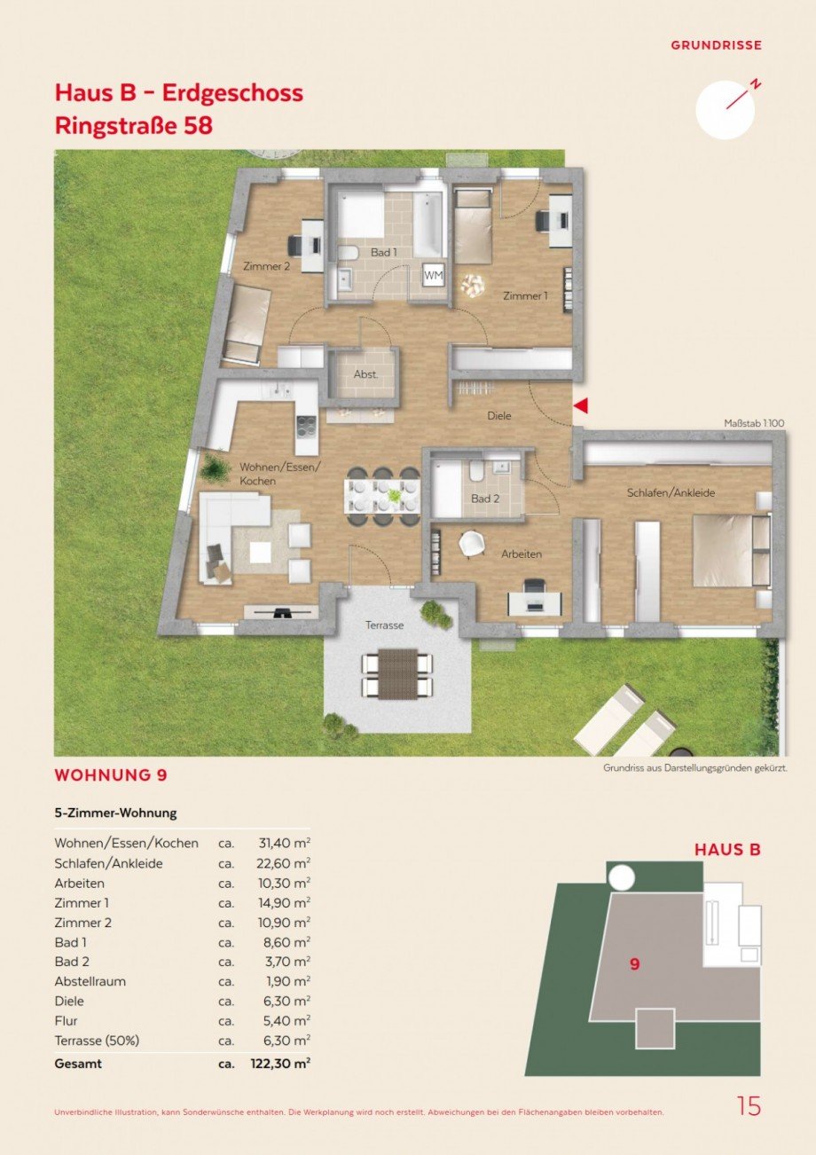 Grundriss Erdgeschosswohnung Winnenden