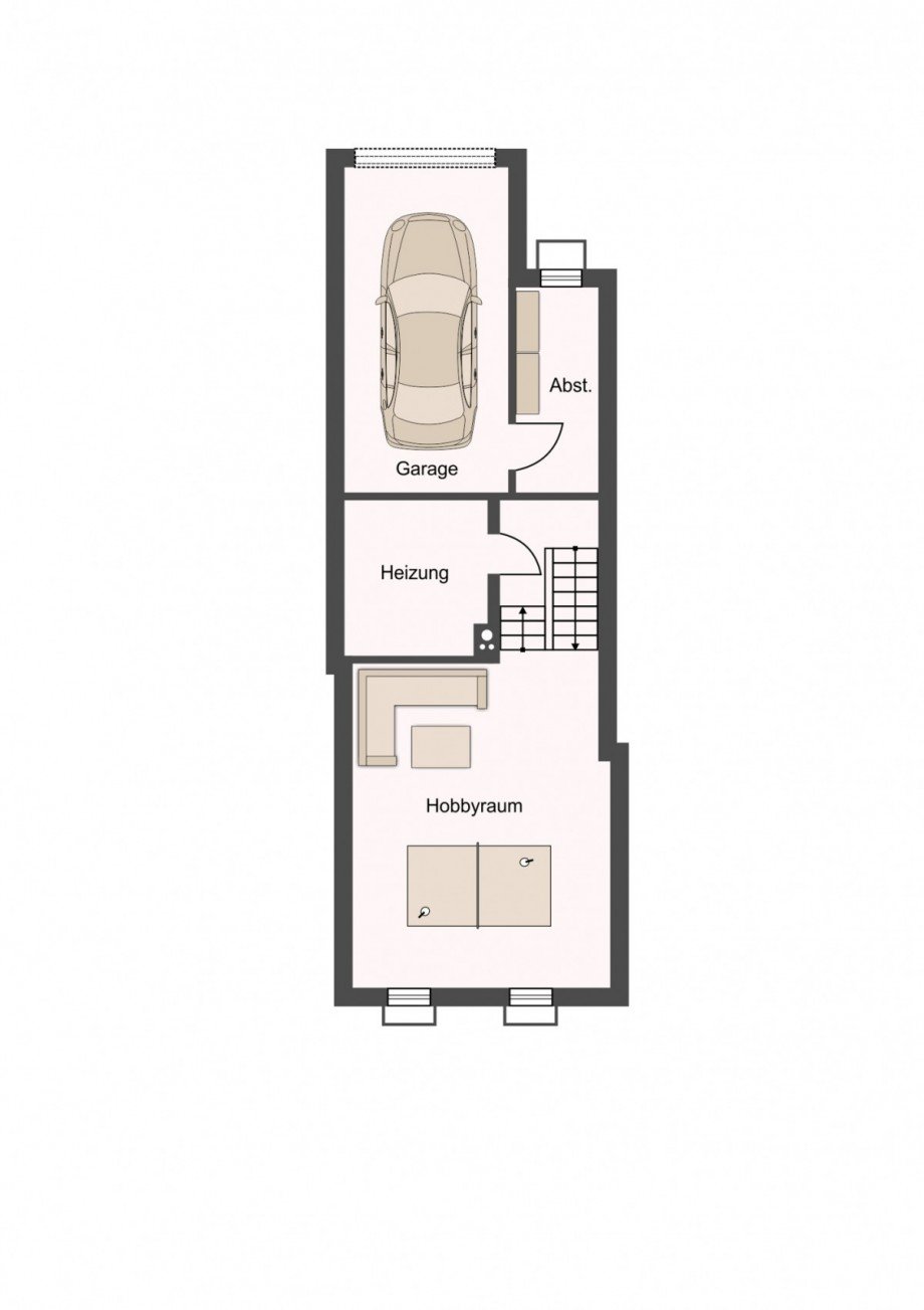 Untergeschoss Reihenmittelhaus Korb