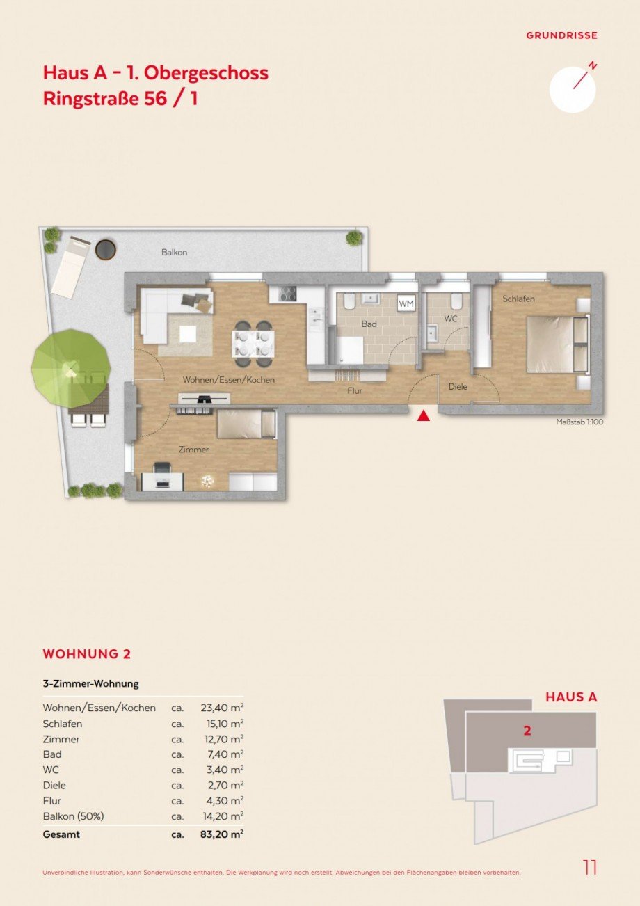 Grundriss Etagenwohnung Winnenden