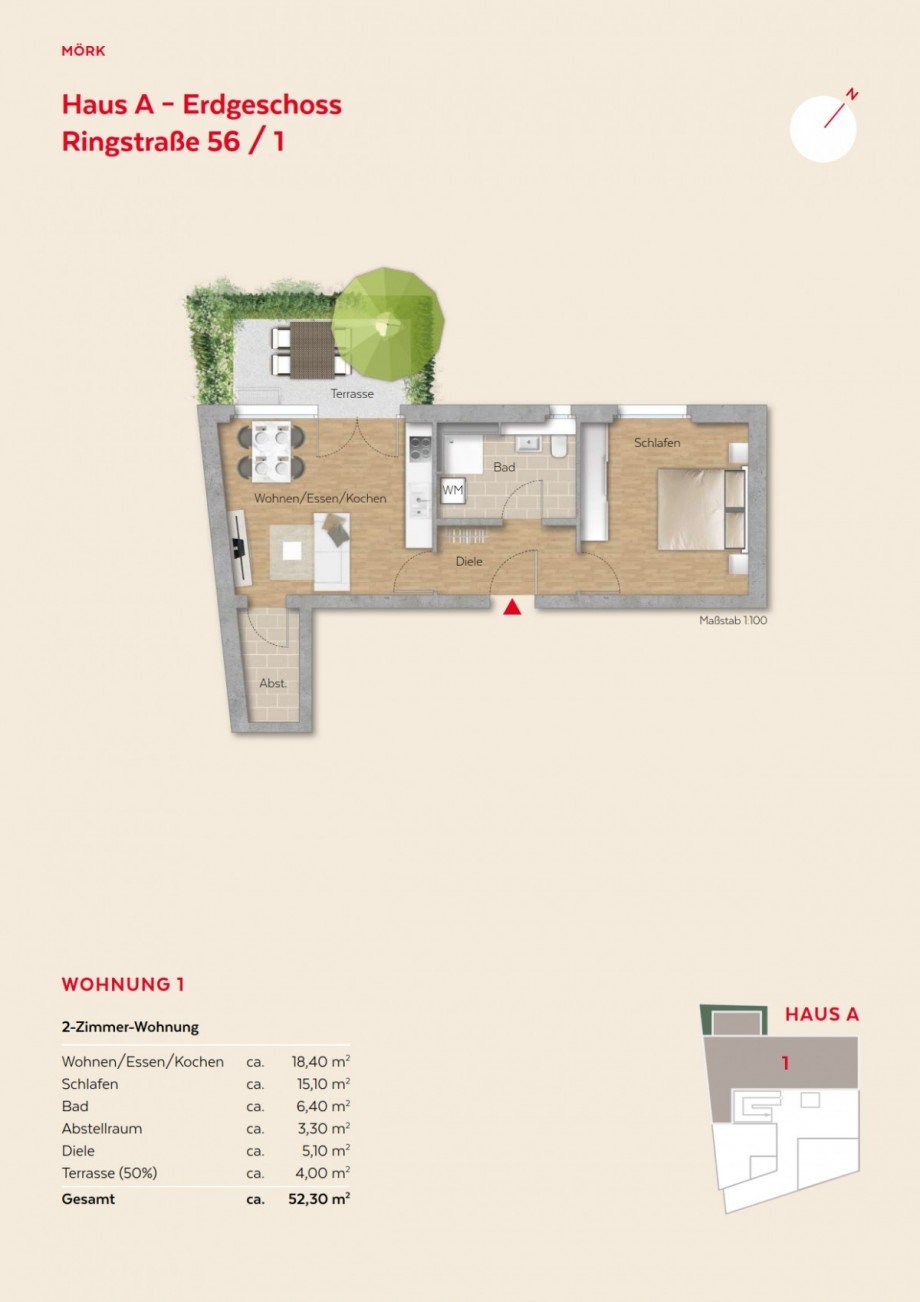 Grundriss Erdgeschosswohnung Winnenden