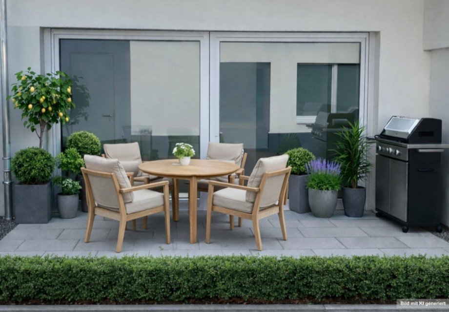 KI-Visualisierung Terrasse Erdgeschosswohnung Winnenden