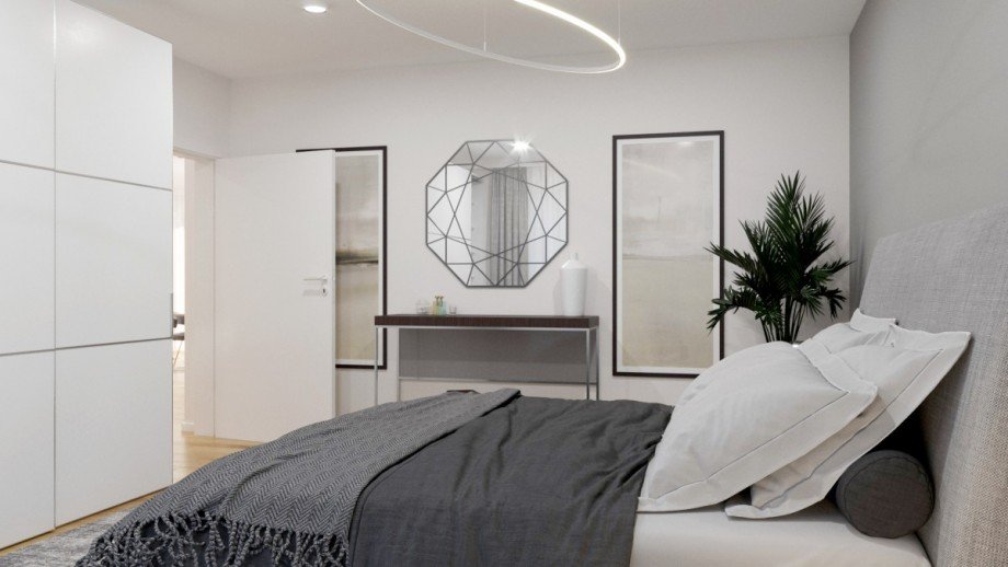 Visualisierung Schlafzimmer Erdgeschosswohnung Winnenden