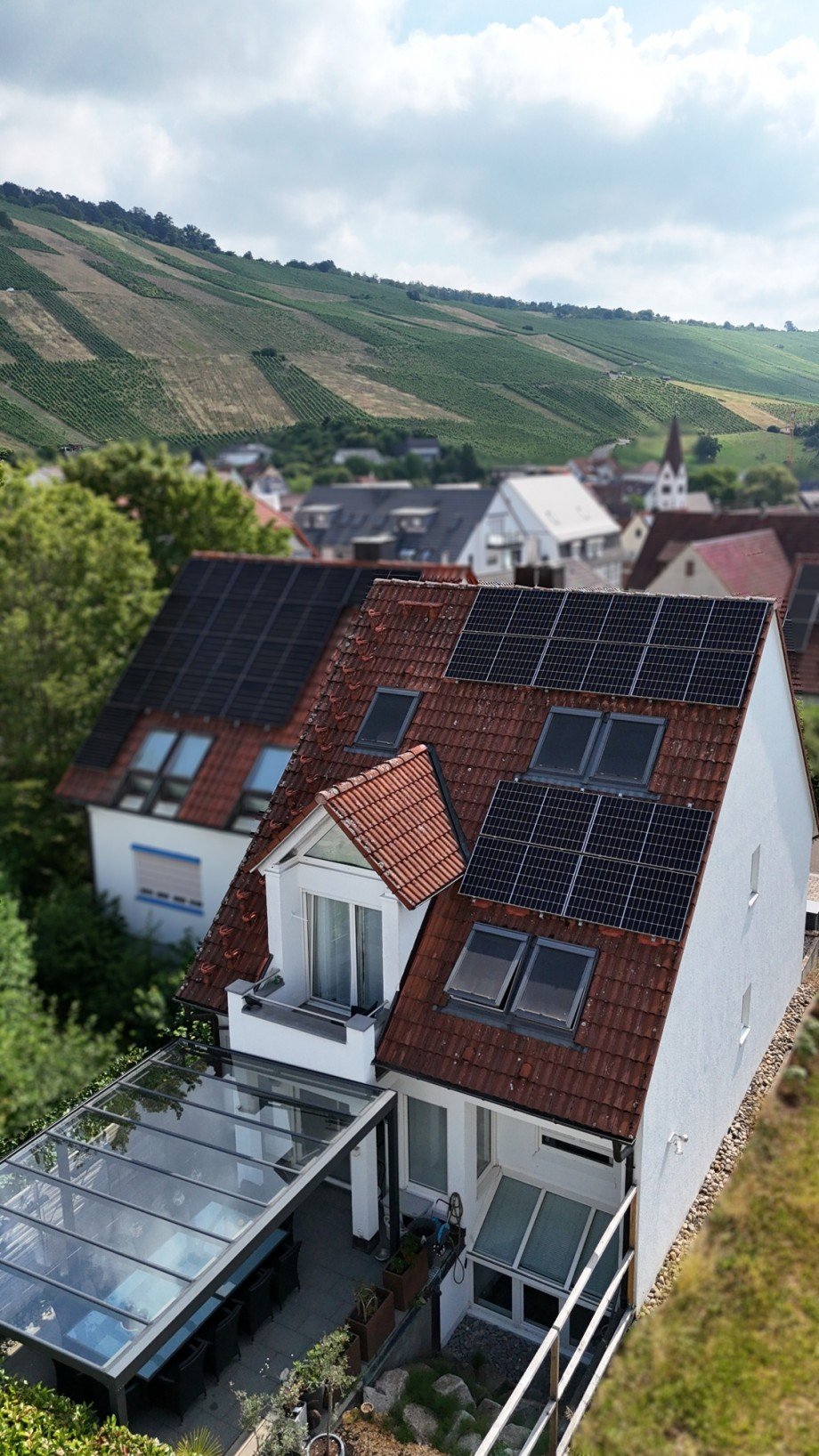 Blick auf die Weinberge Reihenmittelhaus Korb