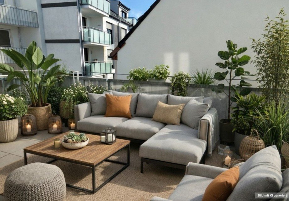 KI-Visualisierung Balkon Etagenwohnung Winnenden