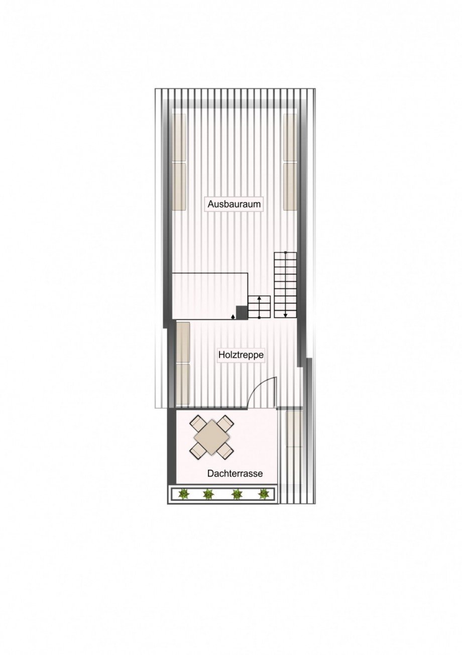 Dachgeschoss Reihenmittelhaus Korb